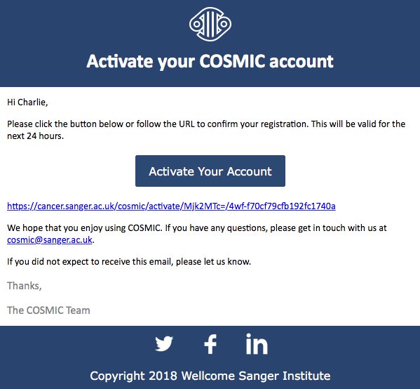 Activate your COSMIC account
